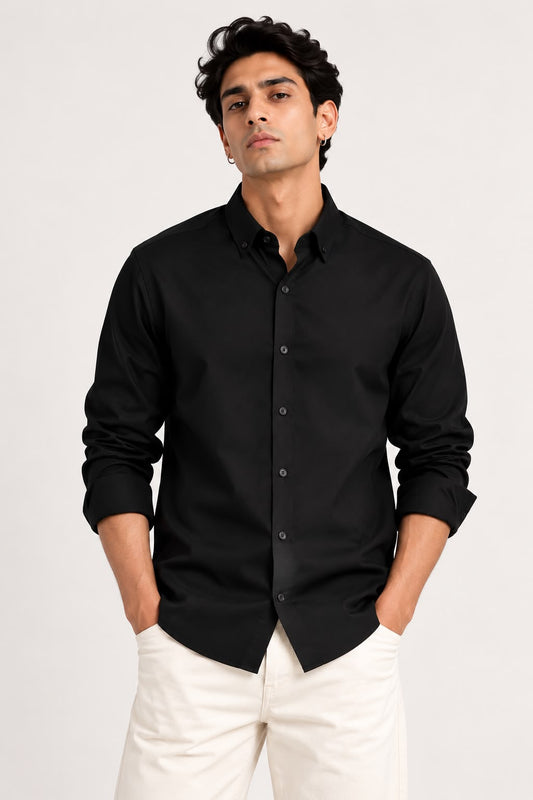 Cosmoff- Relaxed Fit Corduroy Shirt - Dark Blue