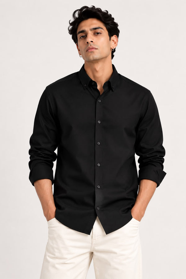 Cosmoff- Relaxed Fit Corduroy Shirt - Dark Blue
